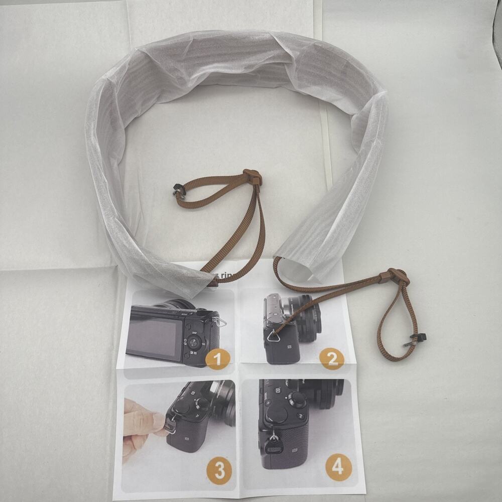 PU Leather Camera Strap Neck Shoulder Padded for DSLR Photographers Brown 1 pcs